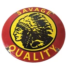 Vintage Savage Arms Sign - Quality Porcelain Service Gun Ammo Gas Oil Pump Sign