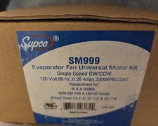 SUPCO SM999 Genuine OEM Universal Evaporator Refrigerator Freezer Fan Motor New
