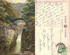 Alte Postkarte - Die Eremitage Brücke Dunkeld Schottland 1907 VERSCHICKT