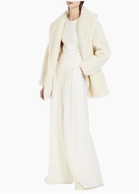MAX MARA Olga Teddy Icon Alpaca and Wool Coat White Size XS Orig. $3730 NWT