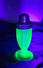 Hazel Atlas Green Depression (Uranium) Glass Salt Shaker (One)