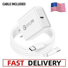 20 Watt USB-C Super Fast Wall Charger  Cable For Iphone 17 16 15 Pro Max Plus