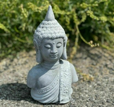 Frostfeste Steinfigur kleine Buddha Shiva Büste 20 cm   Steinguss Garten Deko