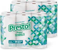 Amazon Brand - Presto Ultra-Strong Premium Paper Towels, 158 Sheet Huge Roll -