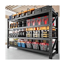 5000LBS Storage Shelves,71" W Garage Shelving Heavy Duty Metal Adjustable Gar...
