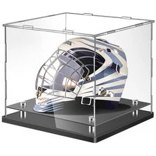 Football Helmet Display Case 14.2 x 11 x 12.6 Inch Full Size Acrylic Clear Ha...