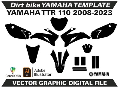 YAMAHA TTR 110 2008-2023 Template Vector Format Ai CDR EPS M62