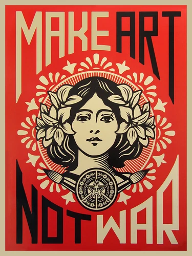 Make Art Not War Vintage Art Poster - Art Print - Wall Decor