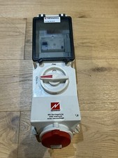 Mennekes 16 Amp 415V Interlocked Switched RCD Commando Socket 3 Phase  + E 4 Pin