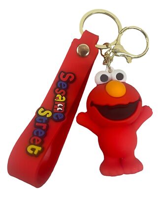Sesame Street Elmo Character 3D Silicone Charm Keychain
