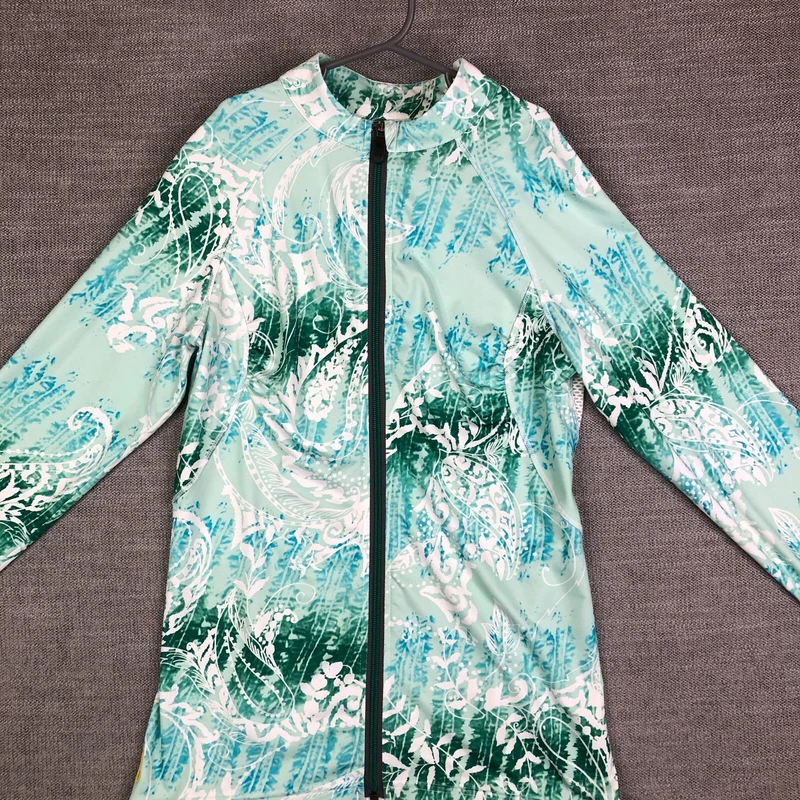 lole paisley graffiti wicking quick dry full zip athletic jacket