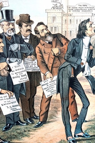 Blaine Caesar Vindicated PATRONAGE BRIBERY BANKERS 1884 CRYING TWEED Puck Print - Picture 7 of 10