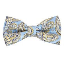 Blau mit Gold Paisley Fliege