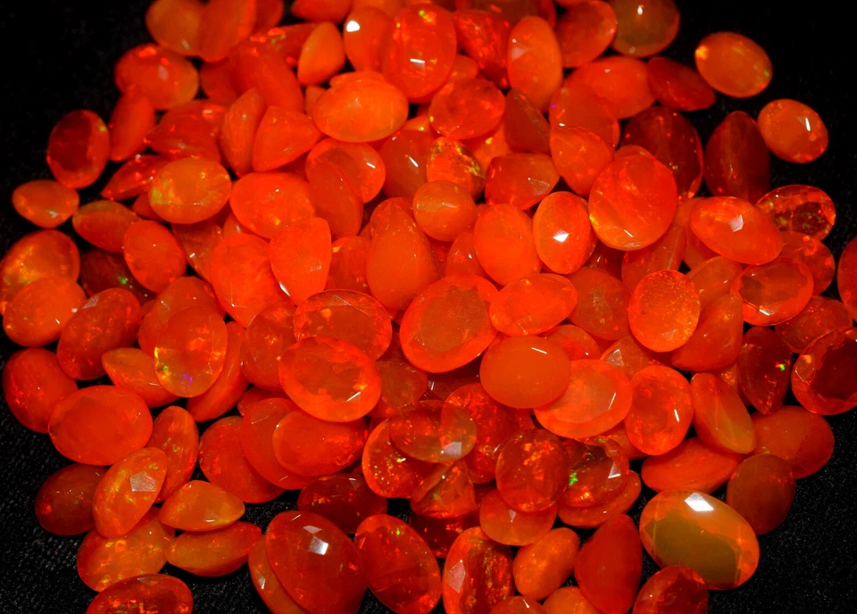Ethiopian Orange Opal Cut Gemstone 3x4 To 13x18 mm Orange Dyed Opal Cut Stone - Image 2 of 4