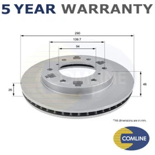 Comline Front Brake Disc Fits Mitsubishi Shogun Pajero 2000- + Other Models #1