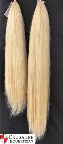 Fausse Queue De Cheval DOUBLE – Luckyhoof, Blanc Crème, 70cm, 360g, Extension, Neuve