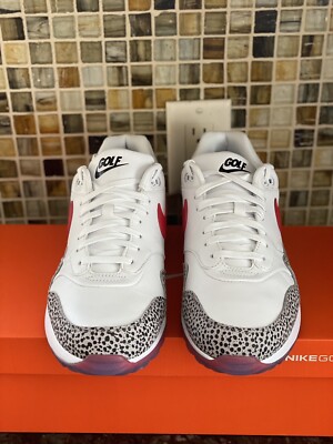 Nike Air Max 1 Golf NRG Shoe “Safari/Habanero Red” White Men's