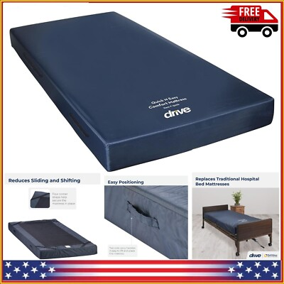#ad Hospital Medical Bed Mattress Twin XL Blue Water Resistant Non Slip Home Foam $184.47