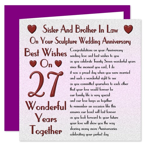 Sister & Brother In Law 1st - 70th Years - Your Wedding Anniversary Card - Verse - Picture 33 of 44