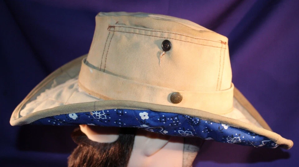 Talla 7 3/8 o L Fedora Hecho de Mono Llave Azul Tostado Western ÚNICO Sombrero de Vaquero Foto 4 de 4