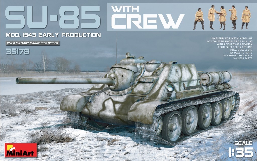 MiniArt M35178 SU-85 Soviet char 1943 early production avec personnages 1/35
