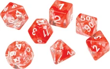 SDZ0001-09 Sirius Dice RPG Dice Set (7): Red Cloud Transparent Resin
