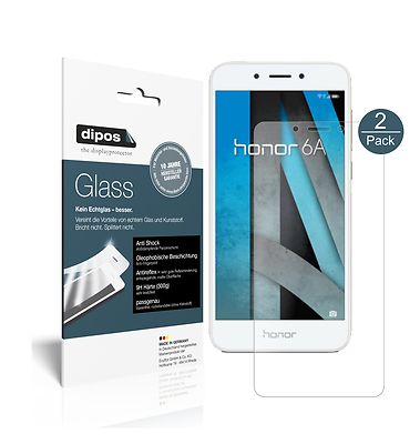 2x Schutzfolie für Huawei Honor 6A matt - Anti-Shock 9H Folie dipos Glass