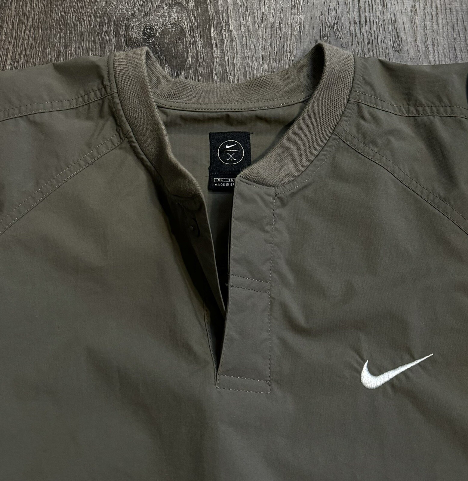 Vintage 90s Y2K—Nike Golf Pullover Windbreaker—1/4 Button—Swoosh—Camo Green—XL eBay