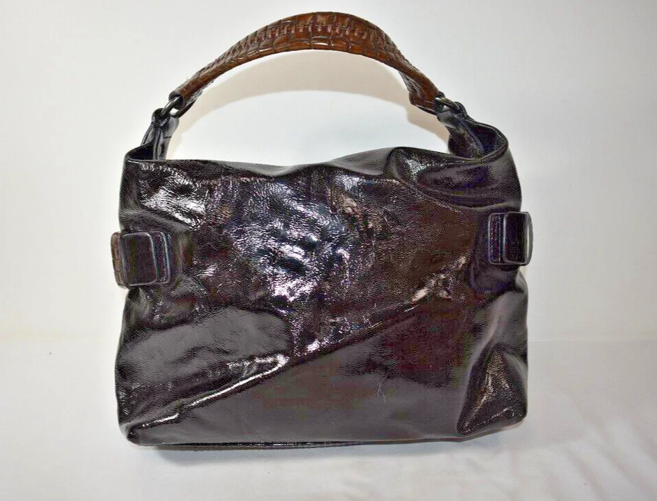 LUANA ЧЕРНЫЙ ЛАКИРОВАННАЯ КОЖА СУМКА С КОРОТКИМИ РУЧКАМИ ДАМСКАЯ СУМКА РАЗМЕР БОЛЬШОЙ НА ПРОДАЖУ - Изображение 2 из 4