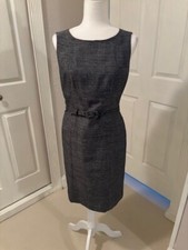 Nine West Sleeveless Gray Belted Dress Size 6