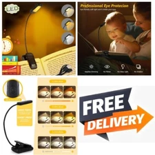 LED USB Rechargeable Reading Book Light Flexible Easy Clip Book