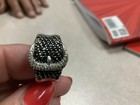 Beautiful Ladies Sterling Silver Genuine Black Diamond Belt Buckle Ring — photo 8