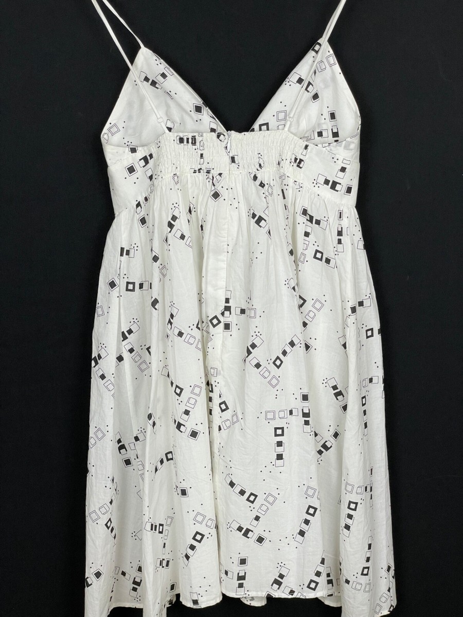 新品　FRED PERRY Sleeveless Dress Fred Perry Women's Dress Size 6 White / Black 100% Cotton
