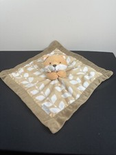 Carters Fox Lovey Plush Baby Security Blanket Orange Brown Tan White Leaves