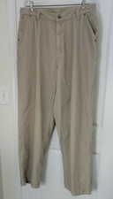 VTG Lee Dungarees Women Tan Wide Wale Corduroy Carpenter Pants 18 Long 38/34 USA