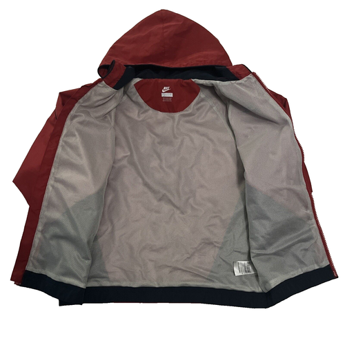 Nike Youth Boys Jacket Size 7 Windbreaker Rain Jacket Red & Navy Blue - Picture 2 of 5