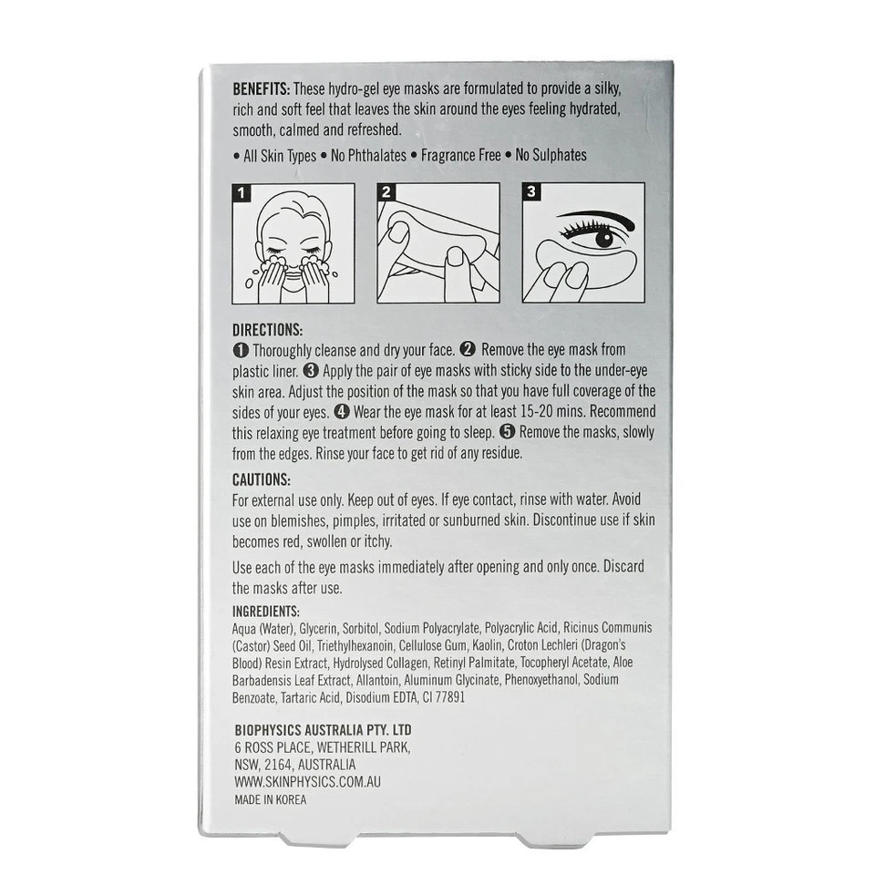 ***CLEAROUT*** SKIN PHYSICS DRAGON'S BLOOD COLLAGEN EYE ZONE MASK Retinol x 6 - image 2 of 4