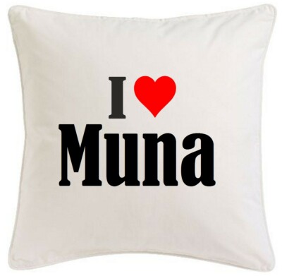 KISSENBEZUG I LOVE MUNA 40CMX40CM AUS MIKROFASER