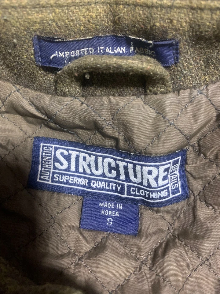 Шерстяное пальто - структура/оливковый/мужской маленький - Изображение 2 из 4