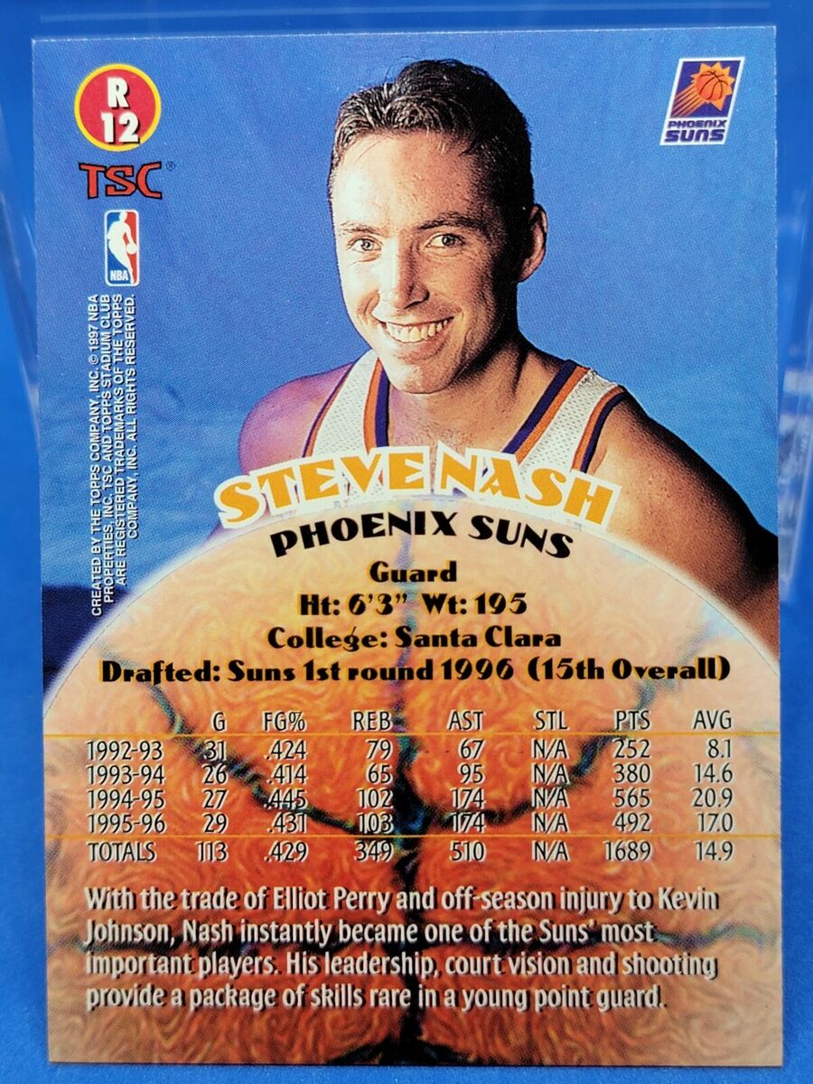 1996-97 Topps Stadium Club #R12 Steve Nash Rookie Card RC 1996-97 Topps Stadium Club #R12 Steve Nash Rookie Card RC
