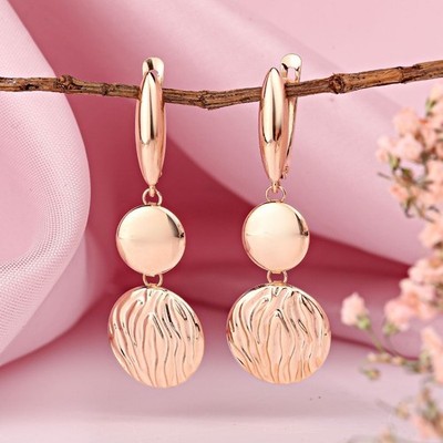 14kt gold rose rose gold 585 earrings gold earrings new shiny