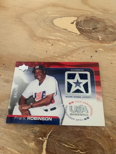 2004 UD Team USA Baseball FRANK ROBINSON  Certified Game Used Jersey Card