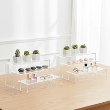 Versatile Clear Acrylic Display Stands with 3 Heights   Organize with Elegance