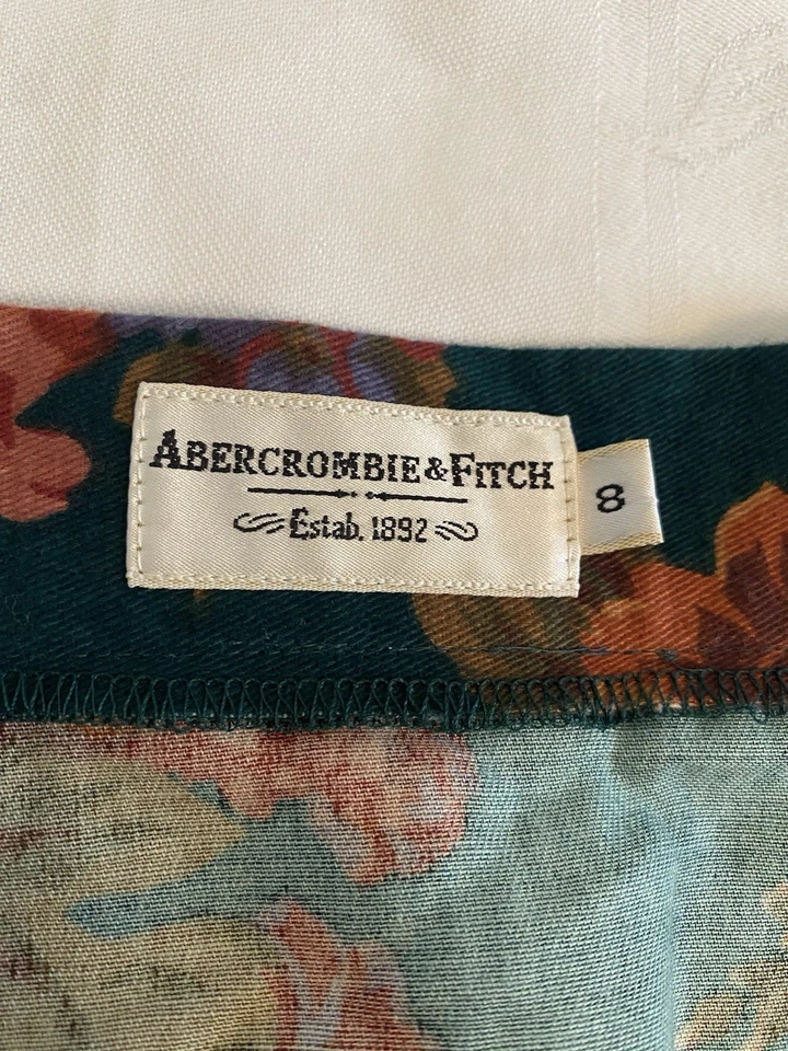 Maxi falda envolvente floral vintage de algodón plisado lateral de Abercrombie & Fitch EE. UU. Mujeres 8 Foto 4 de 4