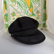 Aegean Greek Fisherman s Cap Black Wool Made in Greece Size 56-7 VTG Retro