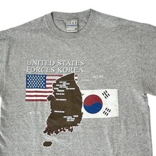 Vintage United States Forces Korea Map T-shirt Gear Big Cotton USA Made Mens M