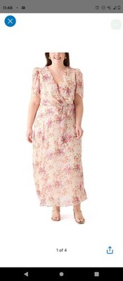 Masion Tera Dress Floral Chiffon Event Dress 24w  USED ONCE  pleas read descript