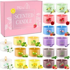 20 Pack Scented Candles, 1.6oz Mini Jar Holiday Gift Set with 10 Fragrances &...