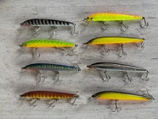 LEGACY BAGLEY LURES (3) HOOK 6-INCH-LONG LOT OF (8) GREAT COLORS