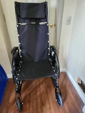 Invacare 9000 XT recliner wheelchair with accessories